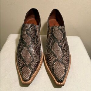 Jeffrey Campbell snakeskin embossed leather bootie